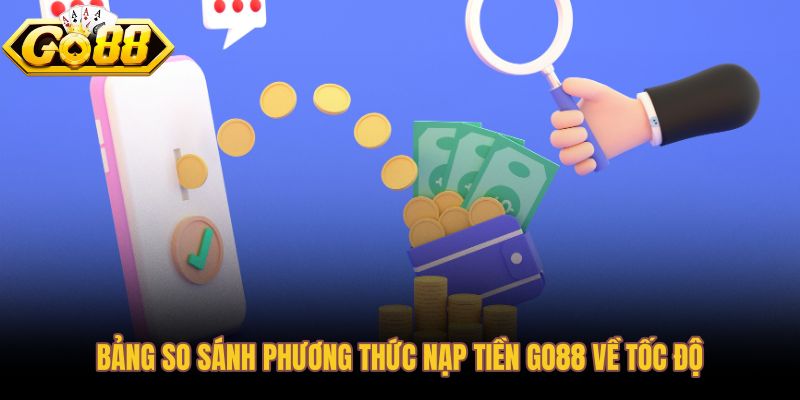 So sánh tốc độ và hạn mức nạp tiền Go88 theo từng phương thức