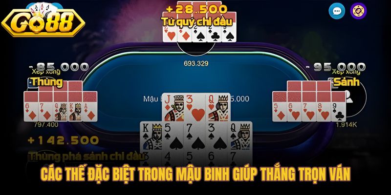 Thế đặc biệt bài mậu binh giúp thắng trắng trọn ván