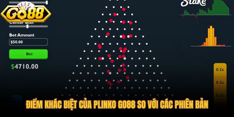 Game plinko Go88 với giao diện tối giản và thao tác vào lượt nhanh
