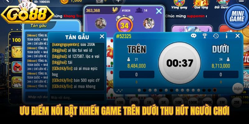 Ưu điểm game trên dưới với luật gọn và thao tác nhanh cho người mới